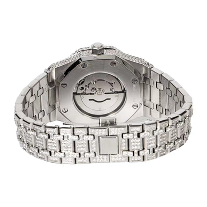 Moissanite Stainless Steel White Band Men Watch 22-1/3 CT