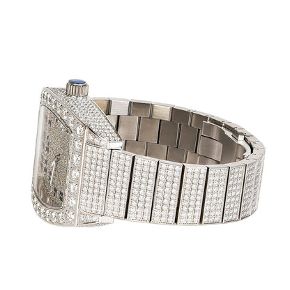 Moissanite Stainless Steel White Band Men Watch