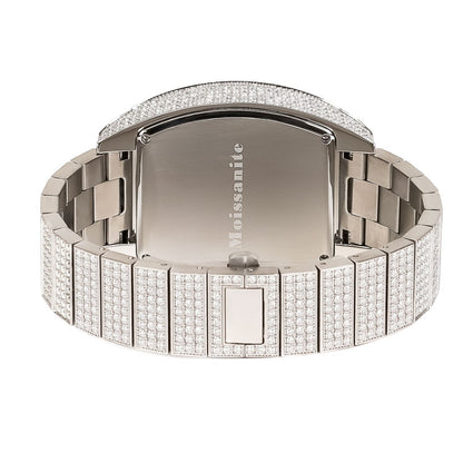 Moissanite Stainless Steel White Band Men Watch