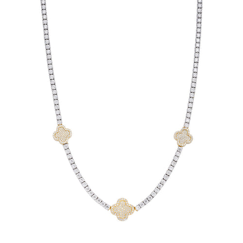 Sterling Silver Round Moissanite 15mm Designer With 3mm Tennis Chain 18 Inch Necklace 1 Ctw