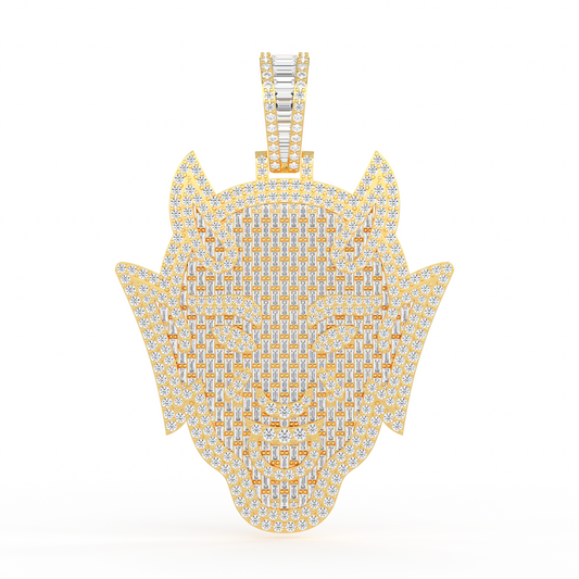 10K Yellow Gold Devil Pendant 4-1/2 Ctw