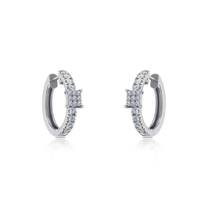 10K White Gold Womens Round Diamond Small Huggies Earrings 5/8 Ctw