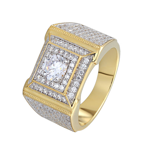 Sterling Silver Square Designer Size 7 Men Ring