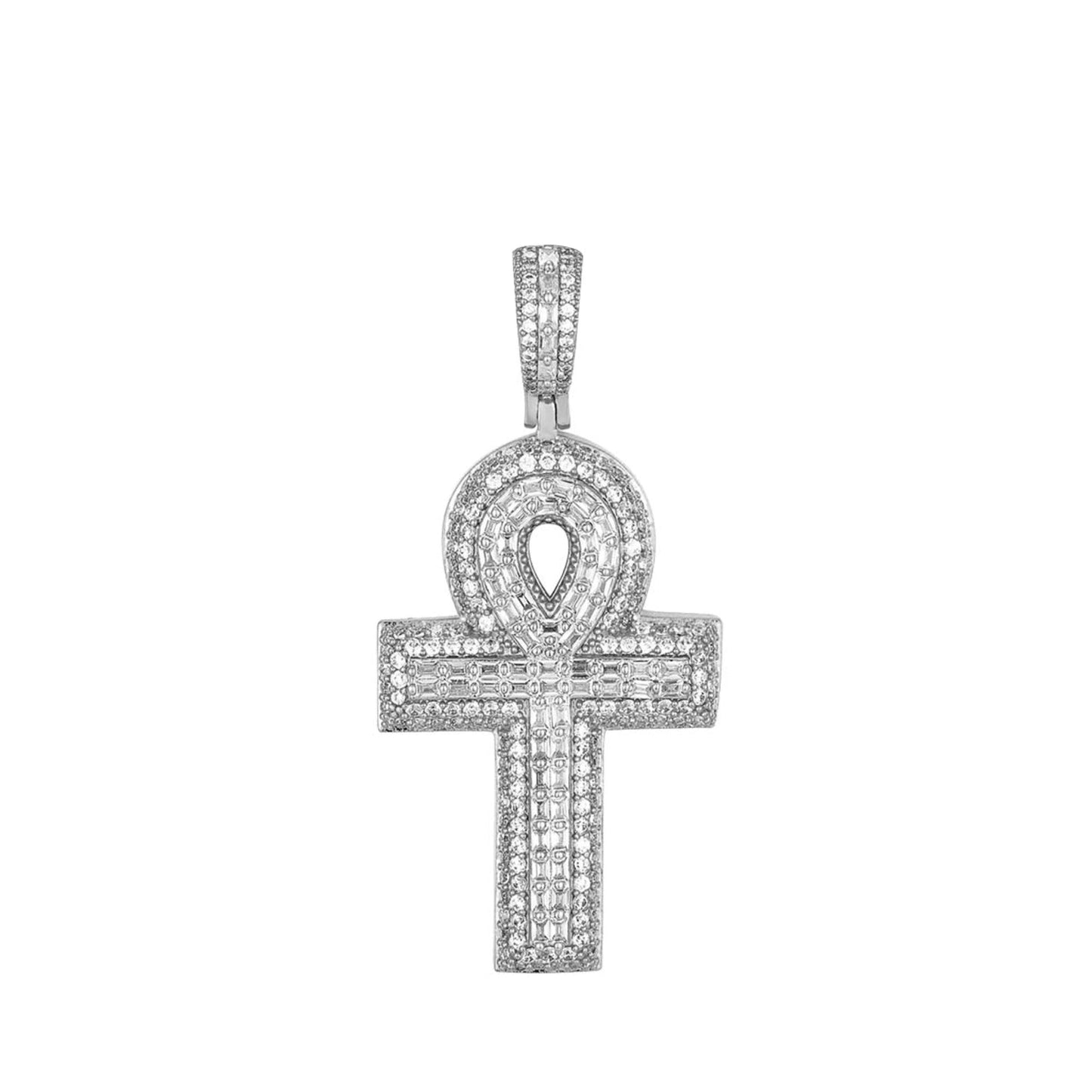 Sterling Silver Cubic Zirconia Cross Religious Pendant